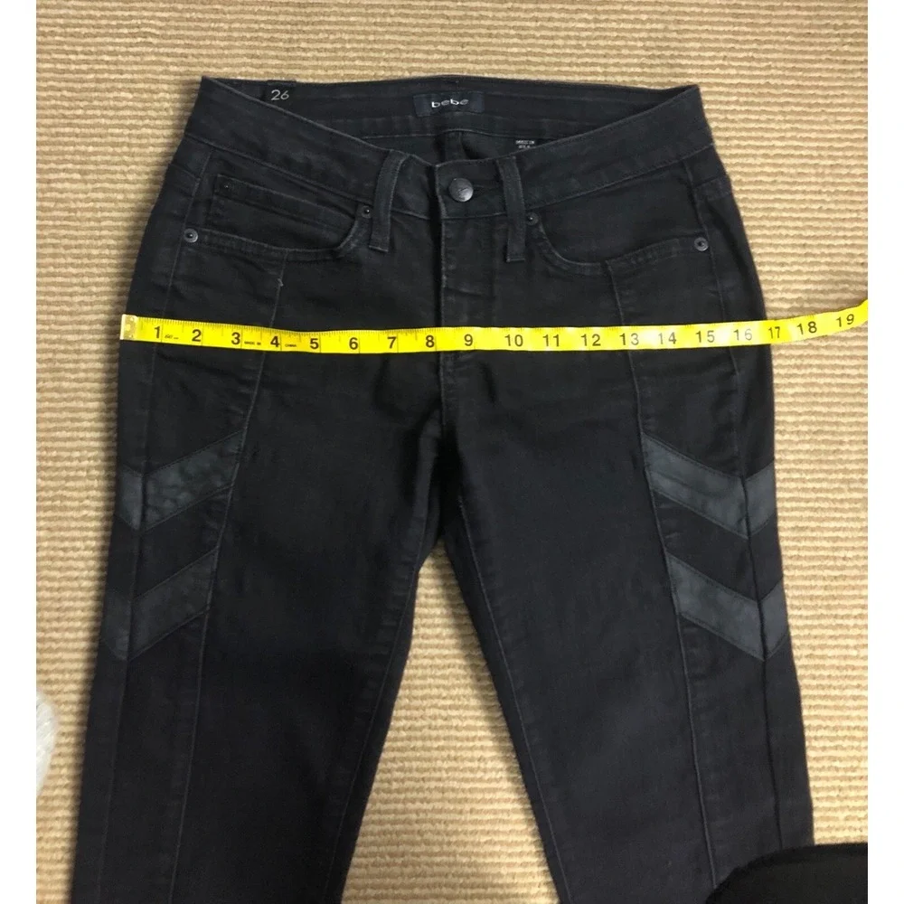 Bebe  Skinny Jeans Size 26 Black Denim Stretch Pants‎